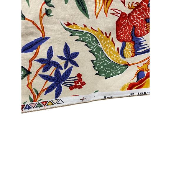 Brunschwig Fils 1 Piece Fabric Linen Cotton Blend 35 x 27.5" Selvage Flora Fauna - Picture 4 of 8